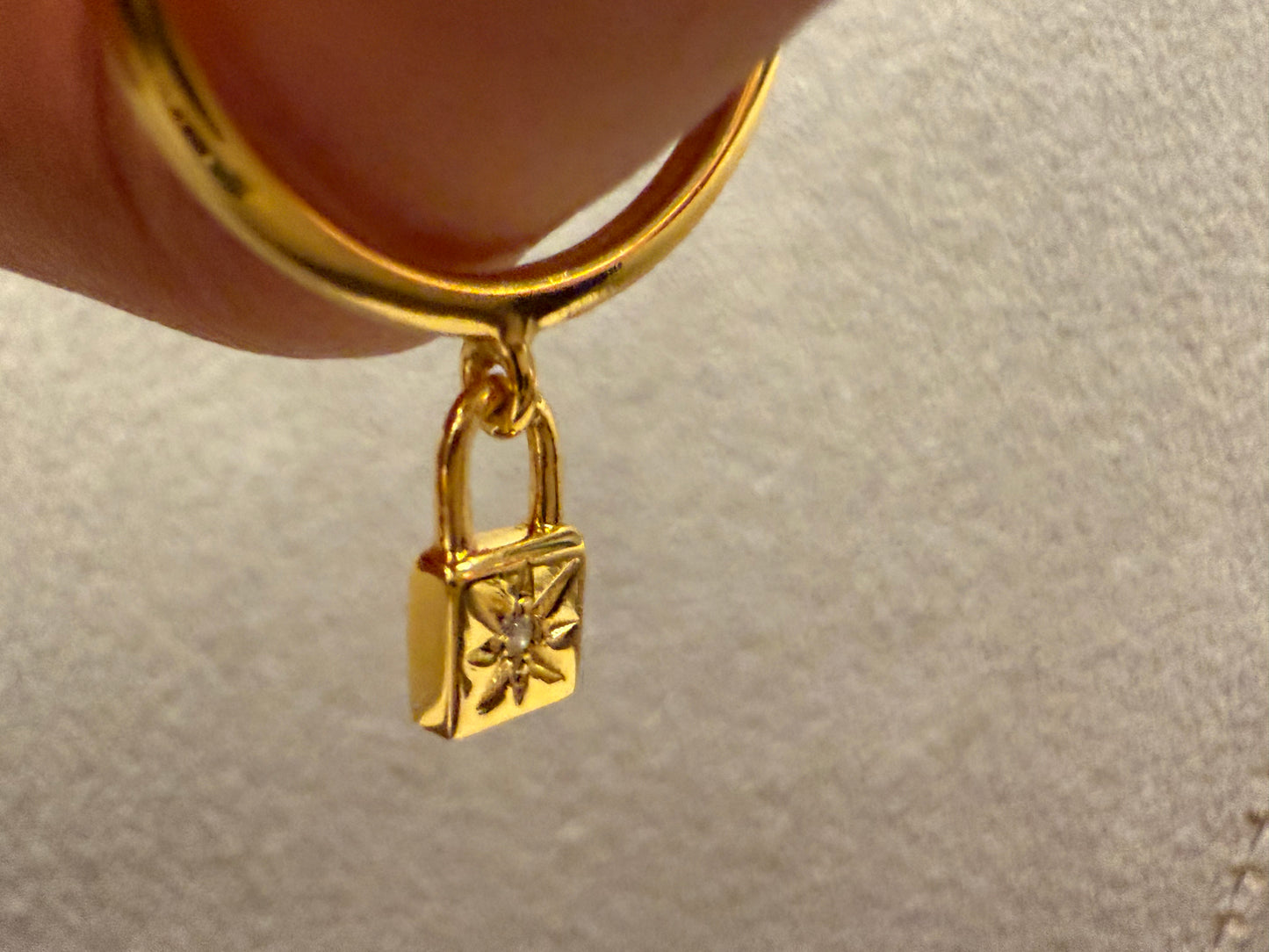 Zircon Star Lock 18k 925Silver Ring