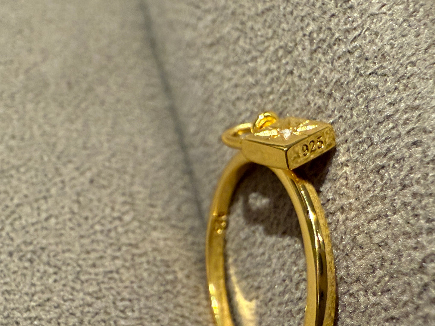 Zircon Star Lock 18k 925Silver Ring