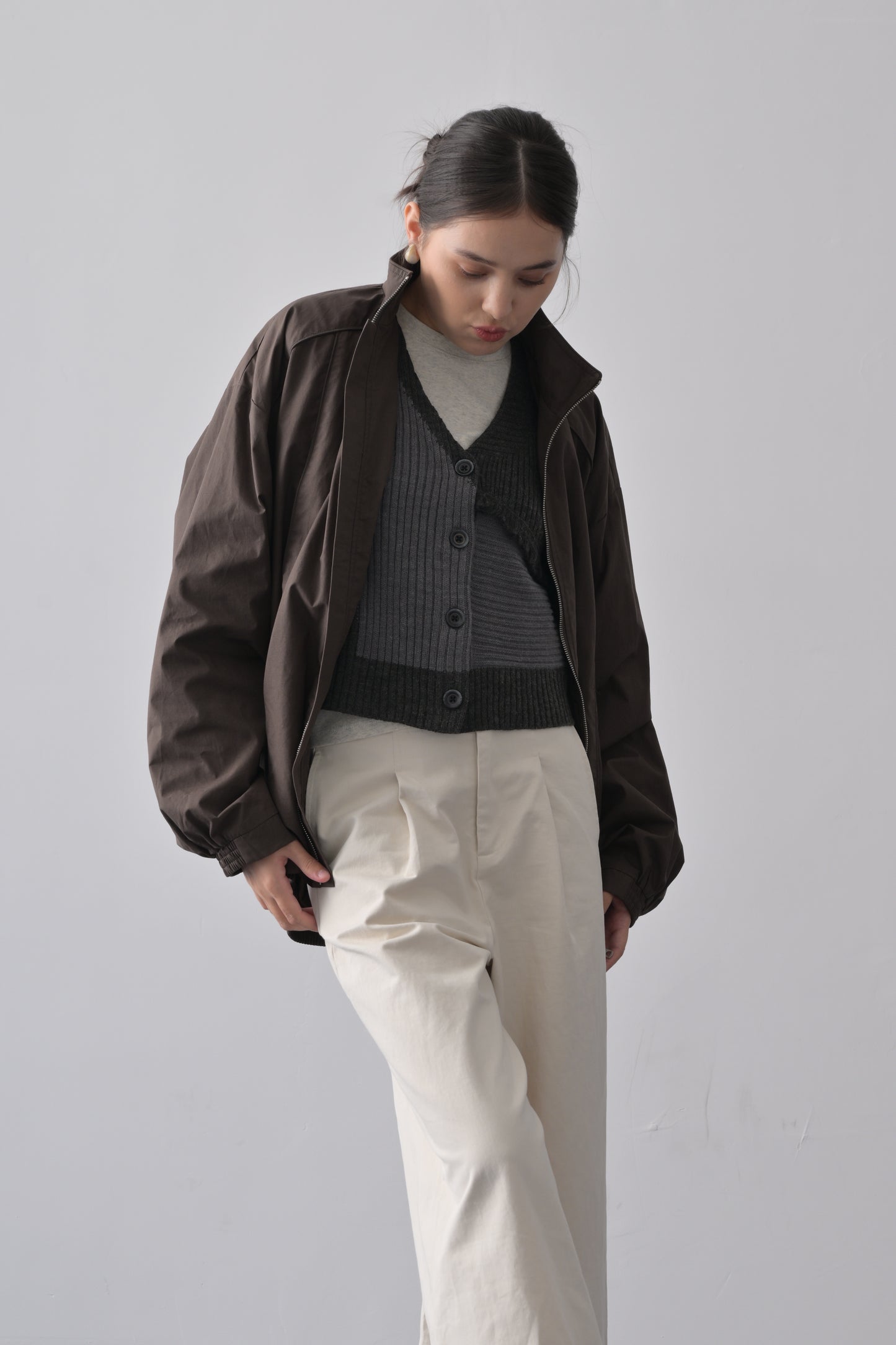 Espresso Piping Drop-shoulder Jacket
