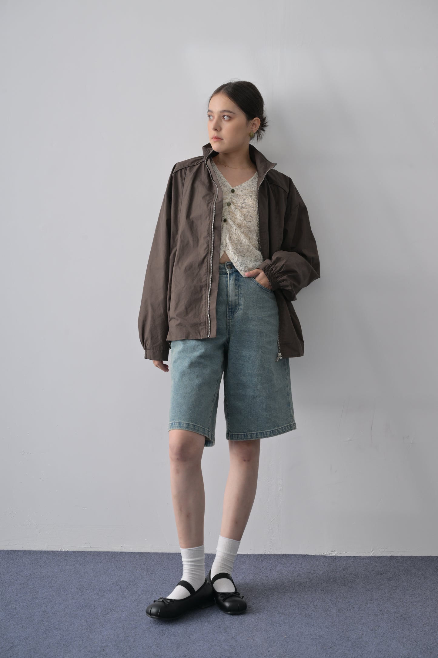 Espresso Piping Drop-shoulder Jacket