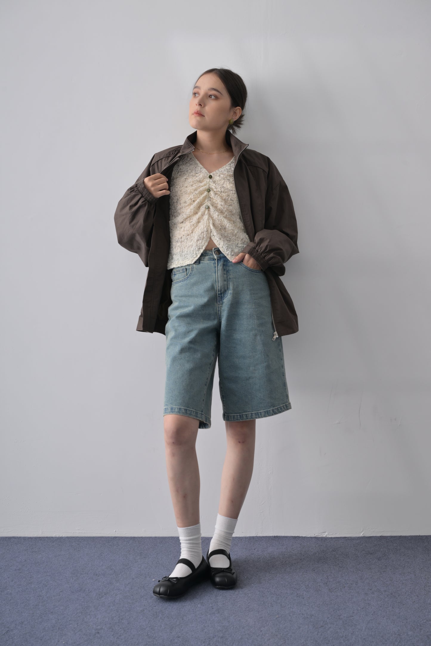 Espresso Piping Drop-shoulder Jacket