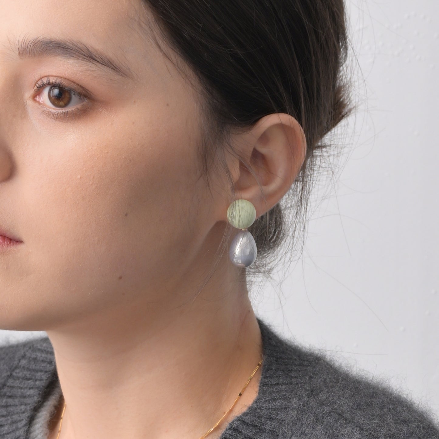 薰衣草翻糖珍珠耳環 Fondant Lavender Drops Earrings