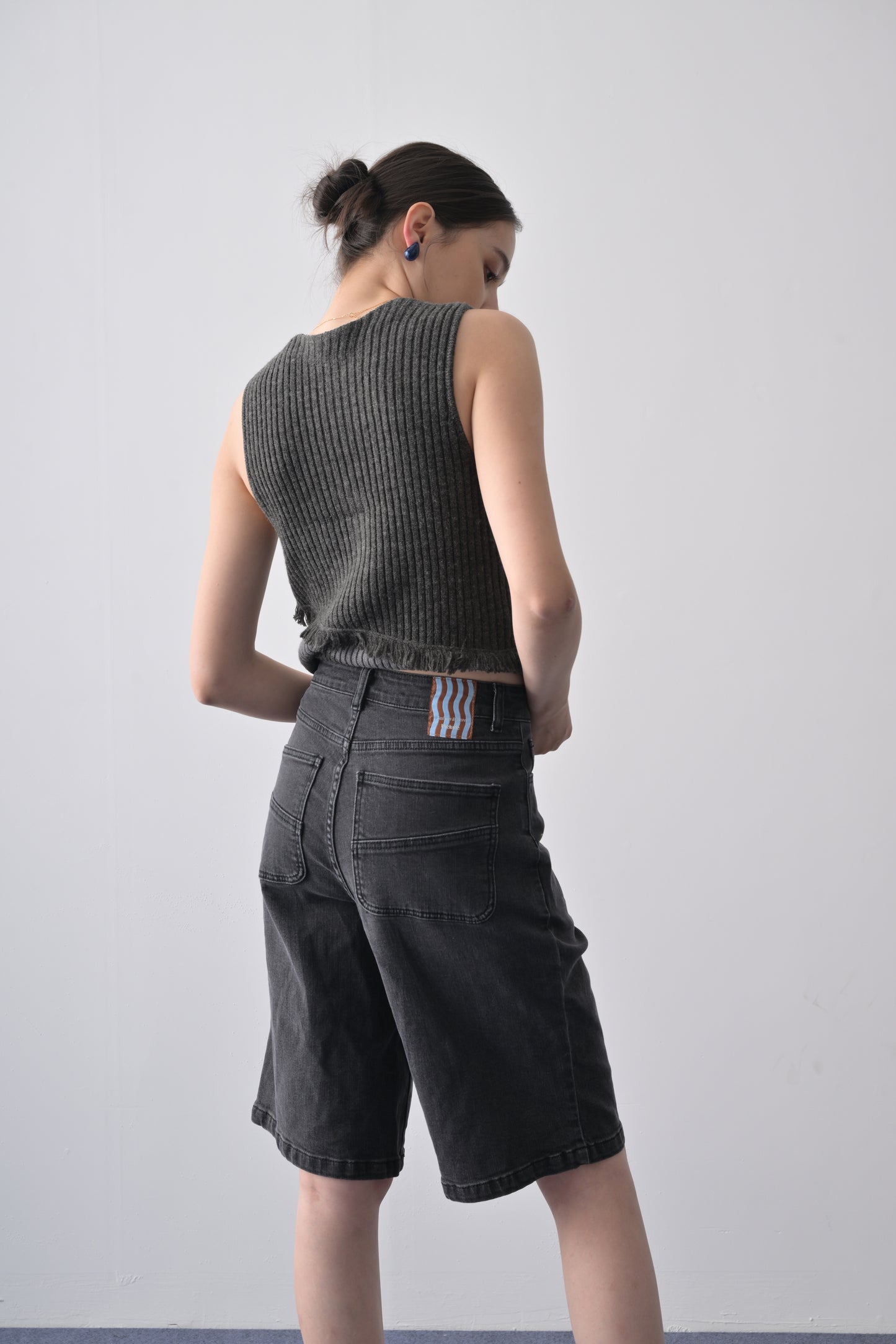 Vintage Washed Baggy Mid-rise Bermuda Jorts
