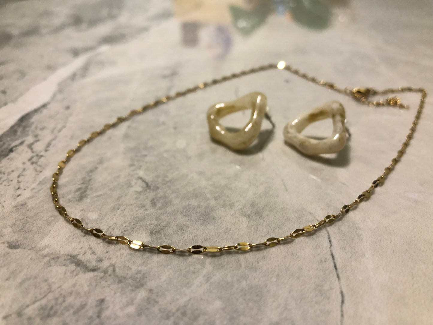 18k鍍金不鏽鋼嘴唇鏈 Sweat Proofed Dapped Cable Chain