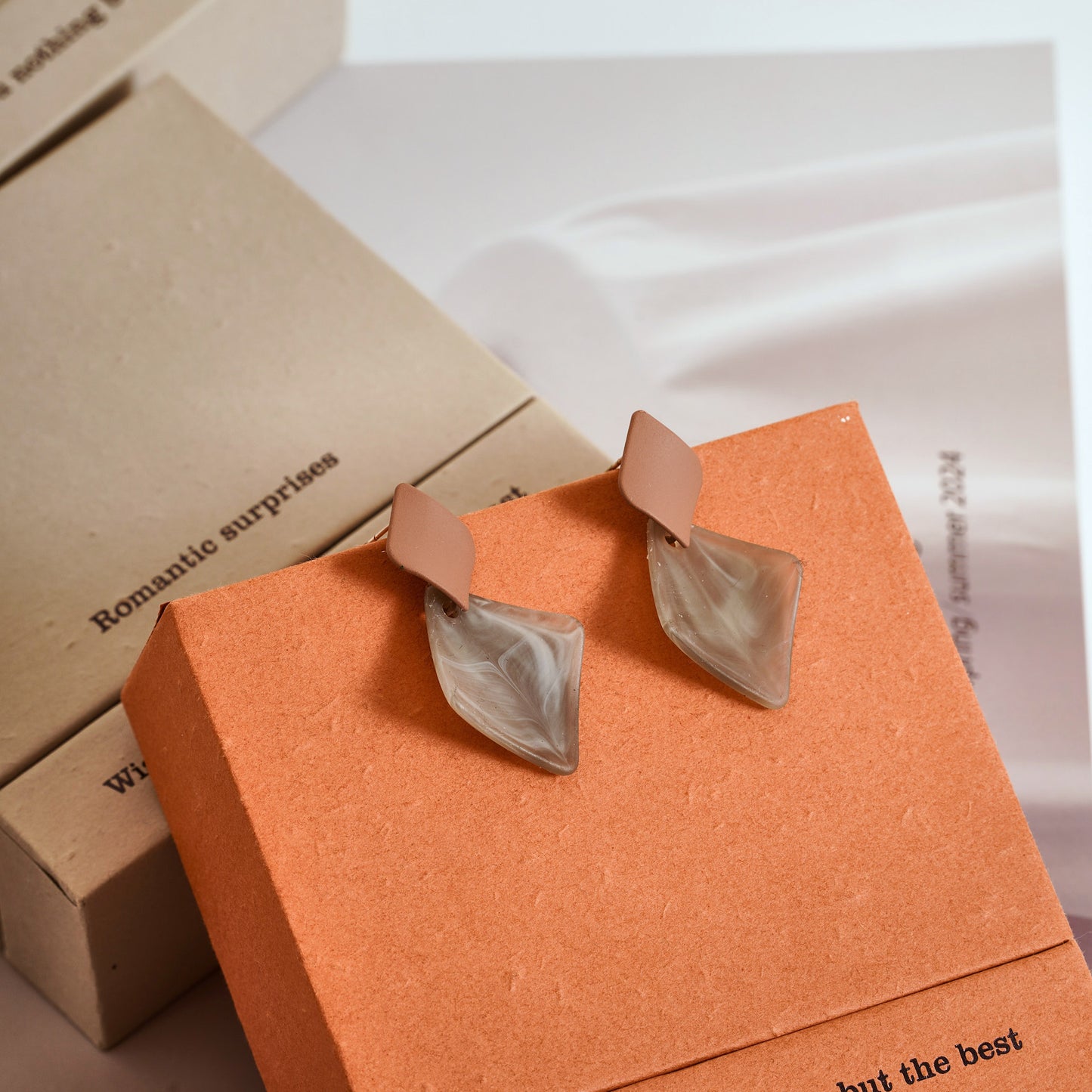 雲石墨西哥玉米片耳釘 Marble Nachos Earrings