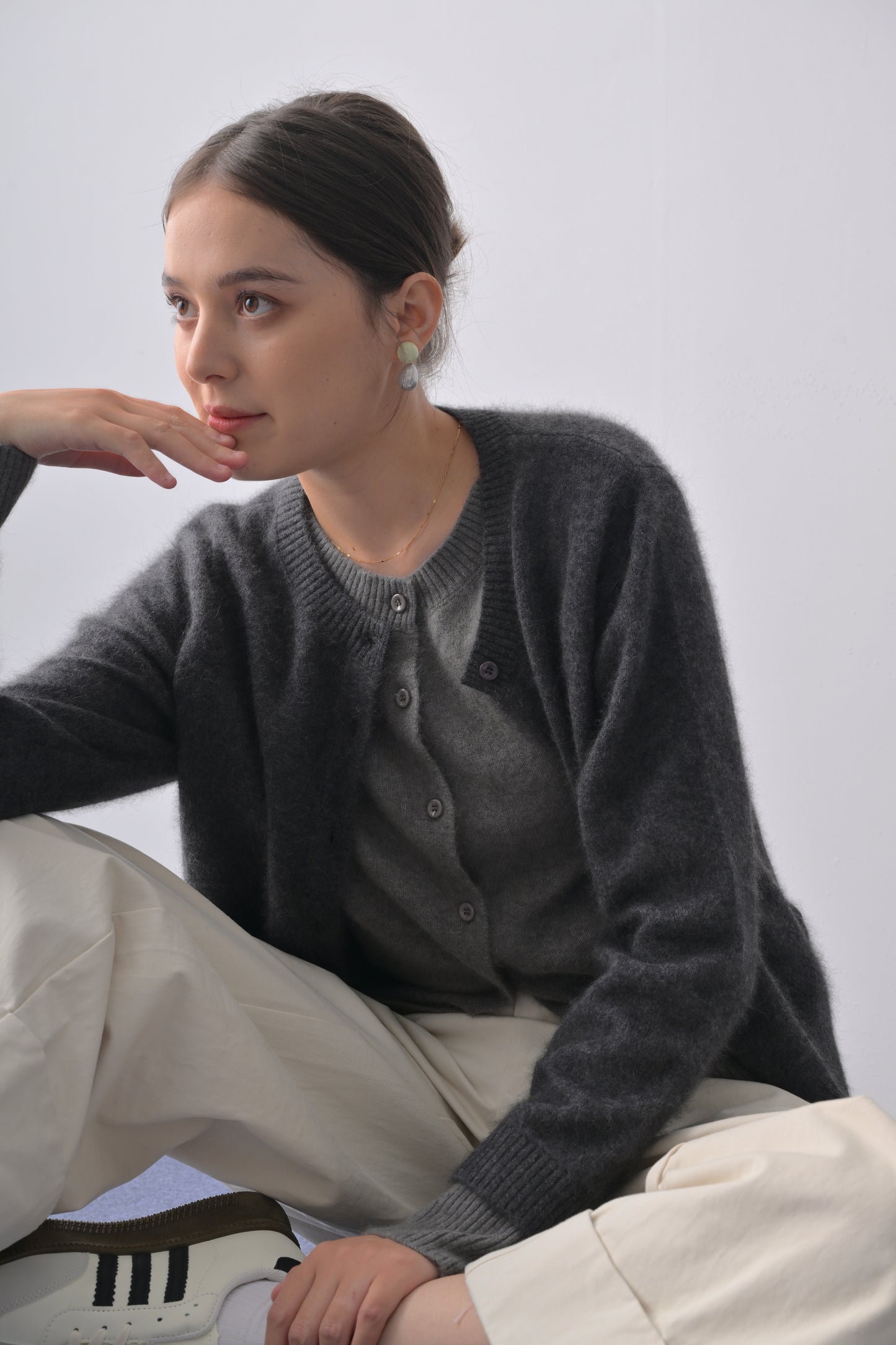 浣熊絨羊毛假兩件開胸冷衫 Versatile 3-way Raccoon Wool Blend Cardigan