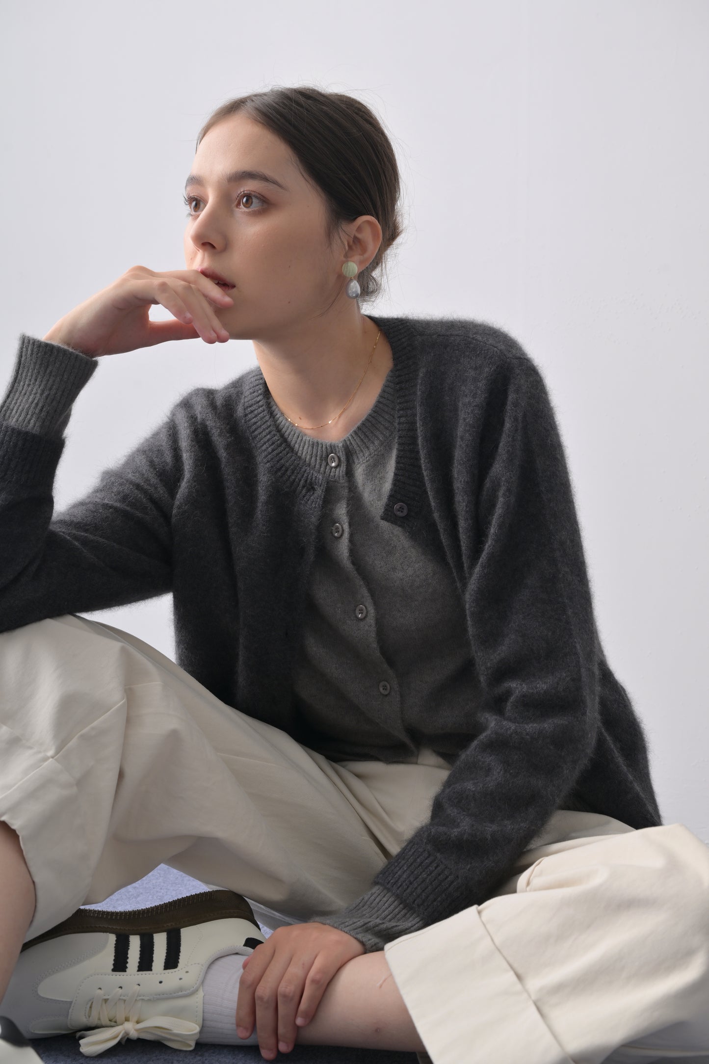 浣熊絨羊毛假兩件開胸冷衫 Versatile 3-way Raccoon Wool Blend Cardigan