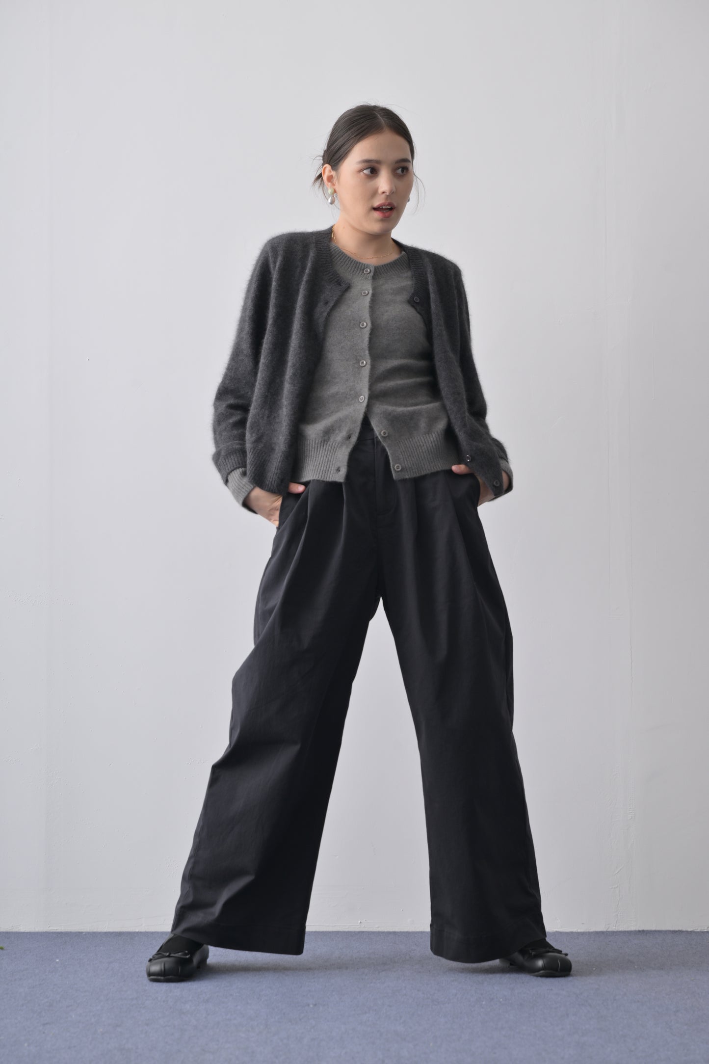 浣熊絨羊毛假兩件開胸冷衫 Versatile 3-way Raccoon Wool Blend Cardigan