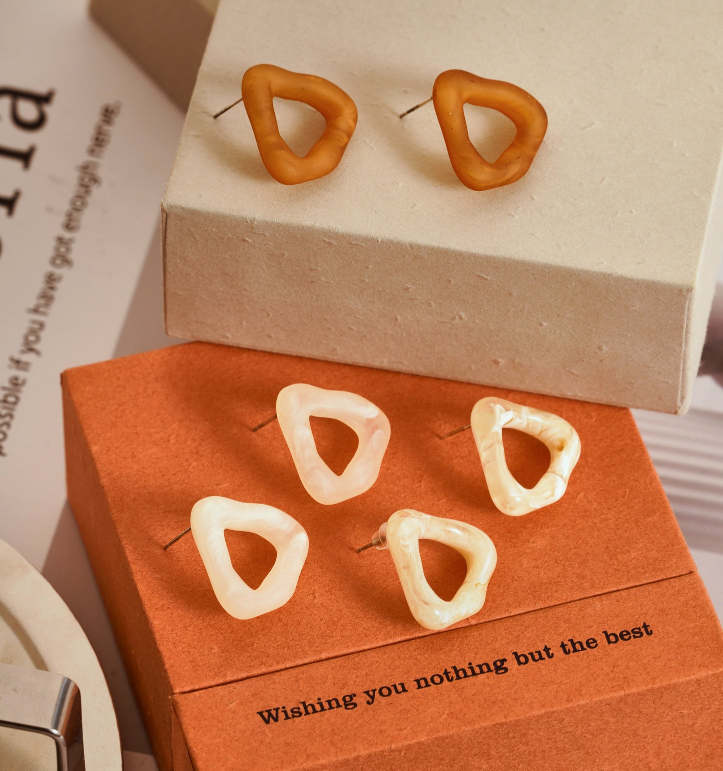 三角土耳其貝果耳釘 Triangle Simit Earrings
