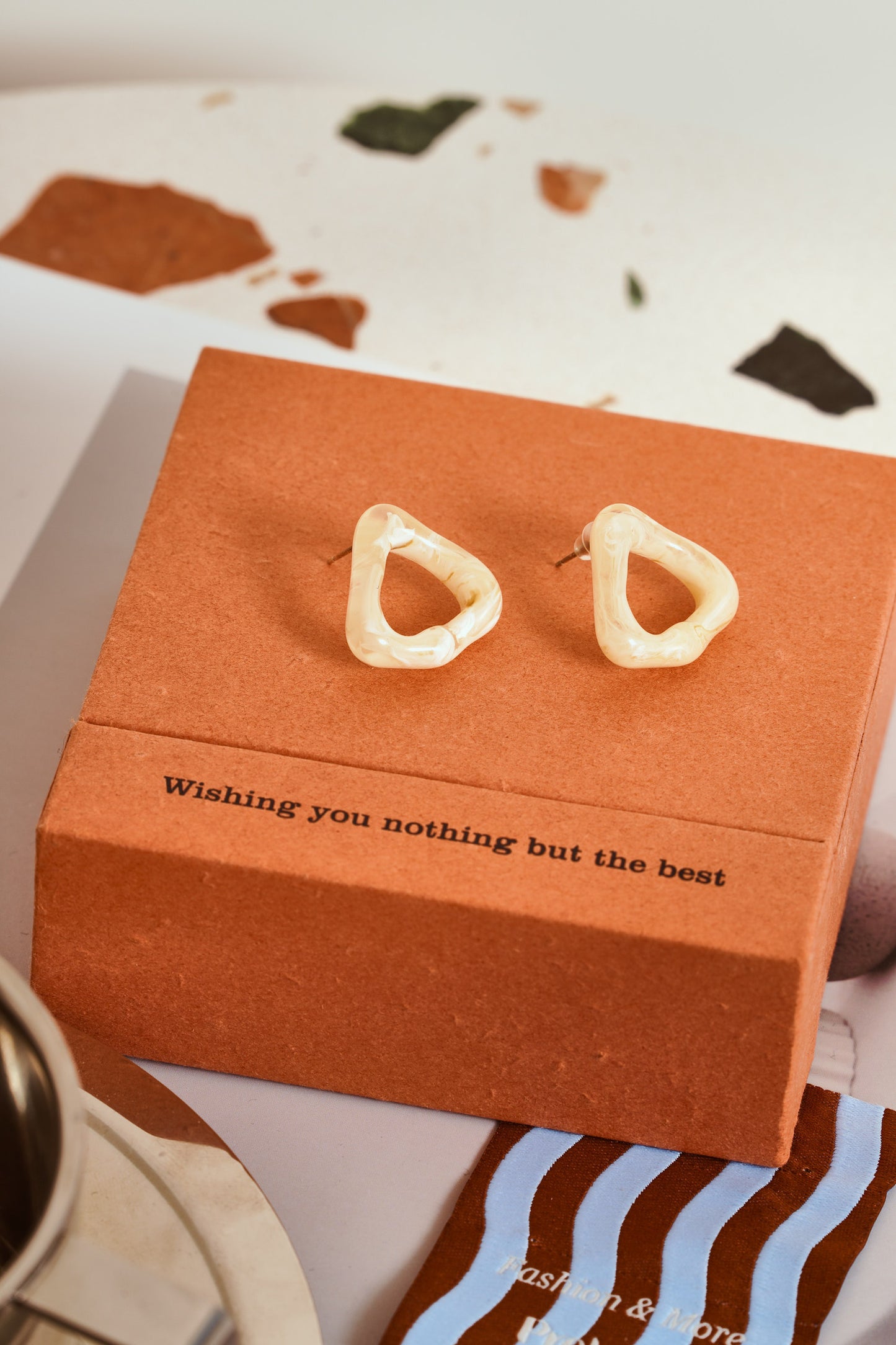 三角土耳其貝果耳釘 Triangle Simit Earrings