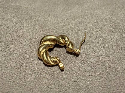 黃金牛角包 18k鍍金不鏽鋼耳環 Golden Croissant Earrings 18k S.Steel Sweat Proofed