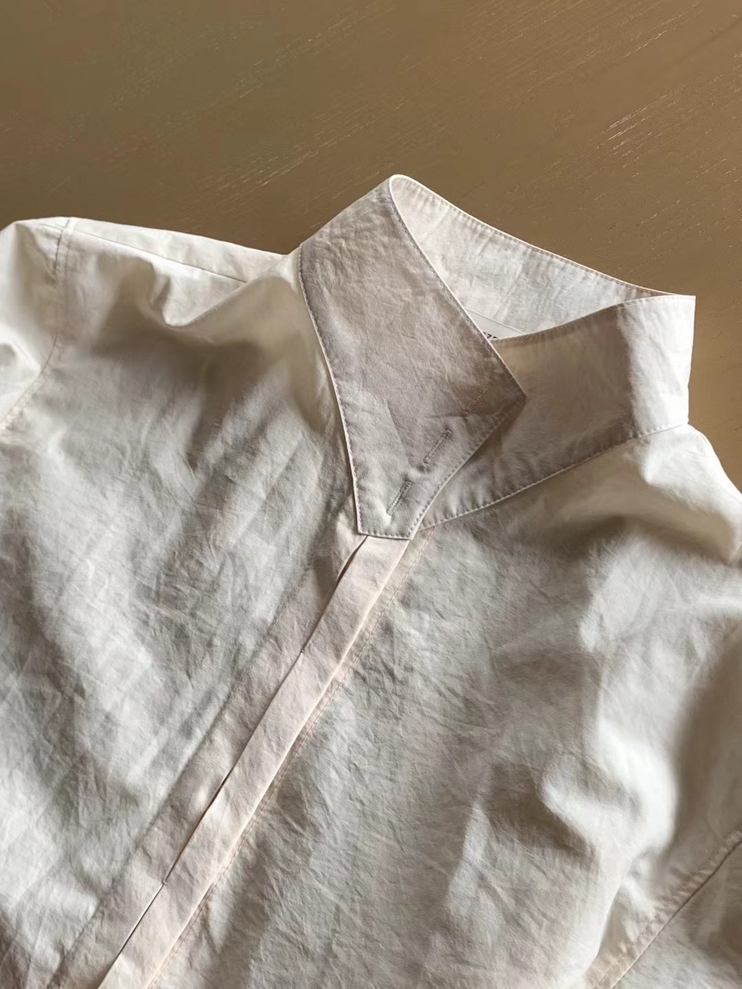 細節質感雙門襟立領恤衫  Chic Double Placket Stand Collar Shirt