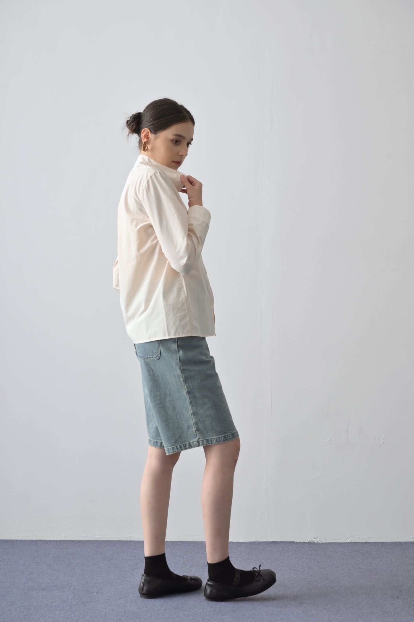 懷舊洗水百慕達牛仔短褲  Vintage Washed Baggy Mid-rise Bermuda Jorts