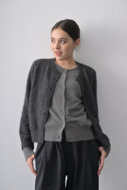 浣熊絨羊毛假兩件開胸冷衫  Versatile 3-way Raccoon Wool Blend Cardigan