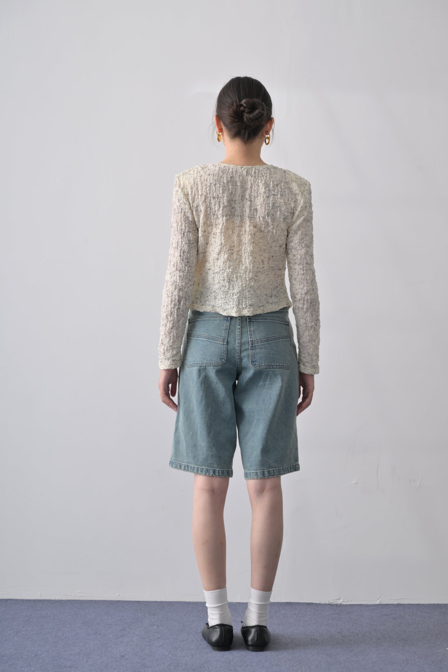 懷舊洗水百慕達牛仔短褲  Vintage Washed Baggy Mid-rise Bermuda Jorts